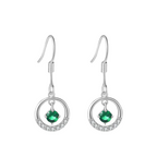 Cubic Zirconia Contemporary Crystal Drop Earrings, Danglers for Women & Girls  (Silver)