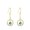 Cubic Zirconia Contemporary Crystal Drop Earrings, Danglers for Women & Girls (Gold)