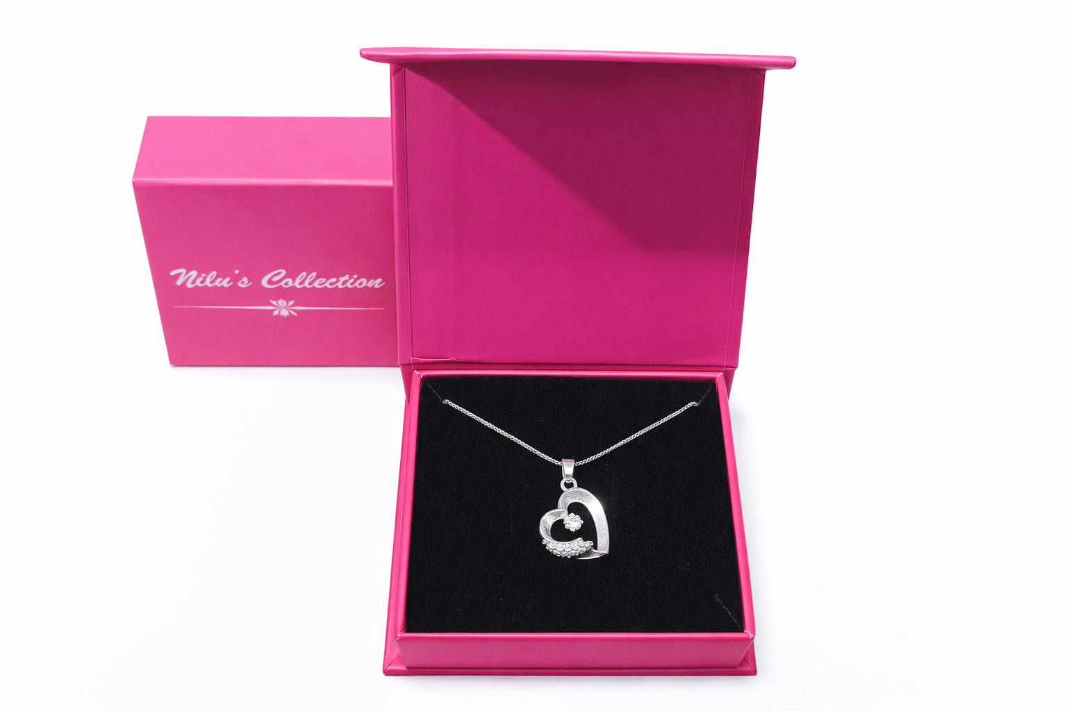 Gift Silver Plated Heart Shape Pendant With Infinity Bracelet For Women And Girls