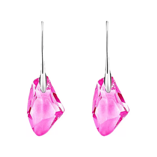 Silver Plated Pink Dangle Earrings For Women Fashion Jewelry Plastic Drops & Danglers