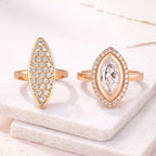 Ring Stacks Value Set| Rose Gold-Plated Rings with Sparkling American Diamond For Women &Girls