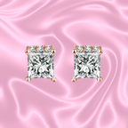 High Quality Square Shape Crystal Stud Earrings for Girls and Women Crystal Copper Stud Earring