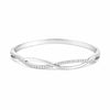 Nilu's Collection Silver Plated Kada Bracelet with American Diamond for Women And Girls