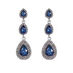 Traditional 18K Gold Plated and Crystal Dangle & Drop Earrings for Women & Girls, Rhinestone Geometric Statement Alloy Earrings