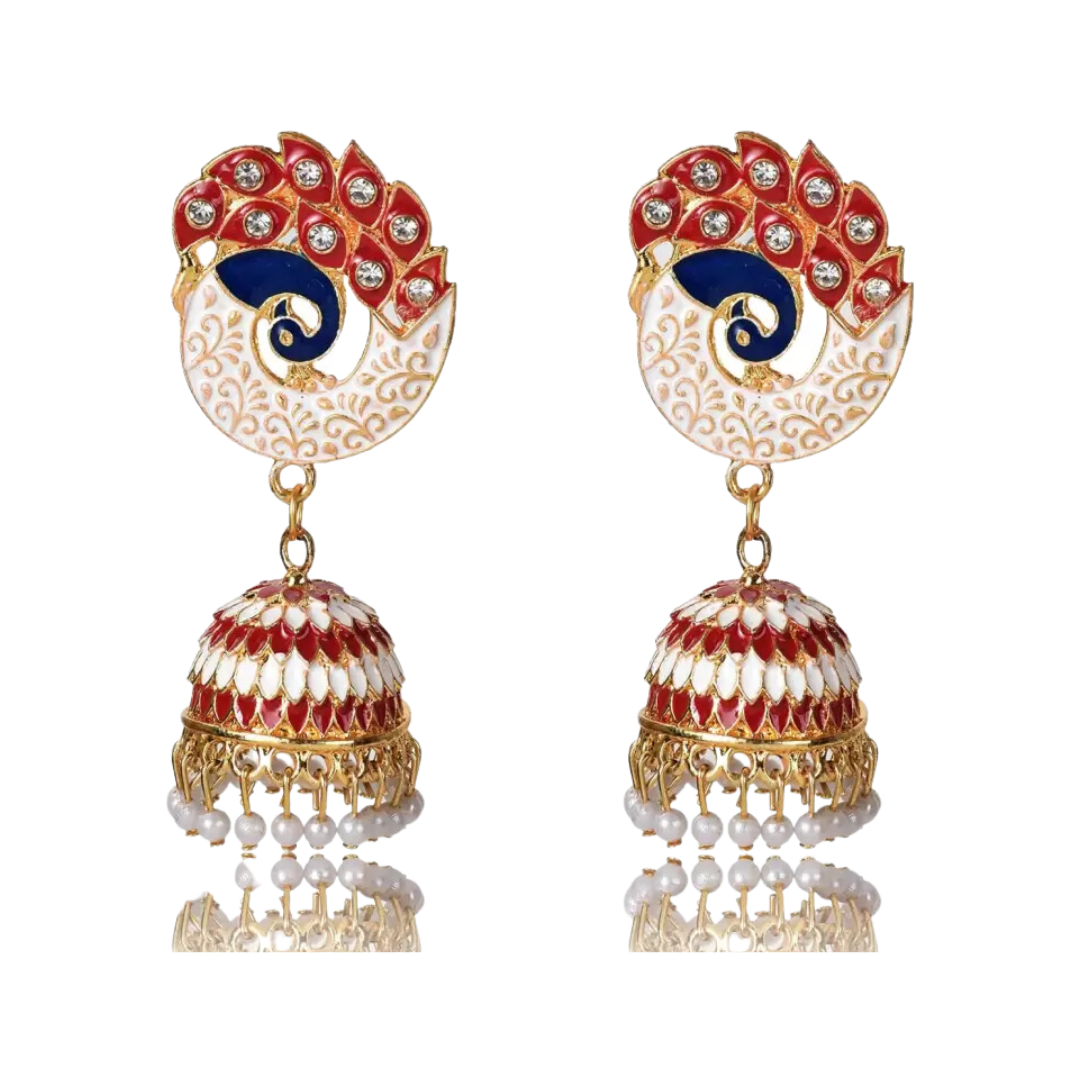 Party & Wedding Collection Peacock Shape Jhumka Earrings for Women and Girls