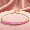 Nilu's Collection Rose Gold Plated Bracelet With Adjustable Slider Chain for Women & Girls( Pink)