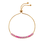 Nilu's Collection Rose Gold Plated Bracelet With Adjustable Slider Chain for Women & Girls( Pink)
