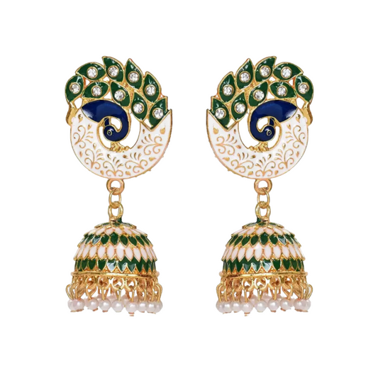 Party & Wedding Collection Peacock Shape Jhumka Earrings for Women and Girls