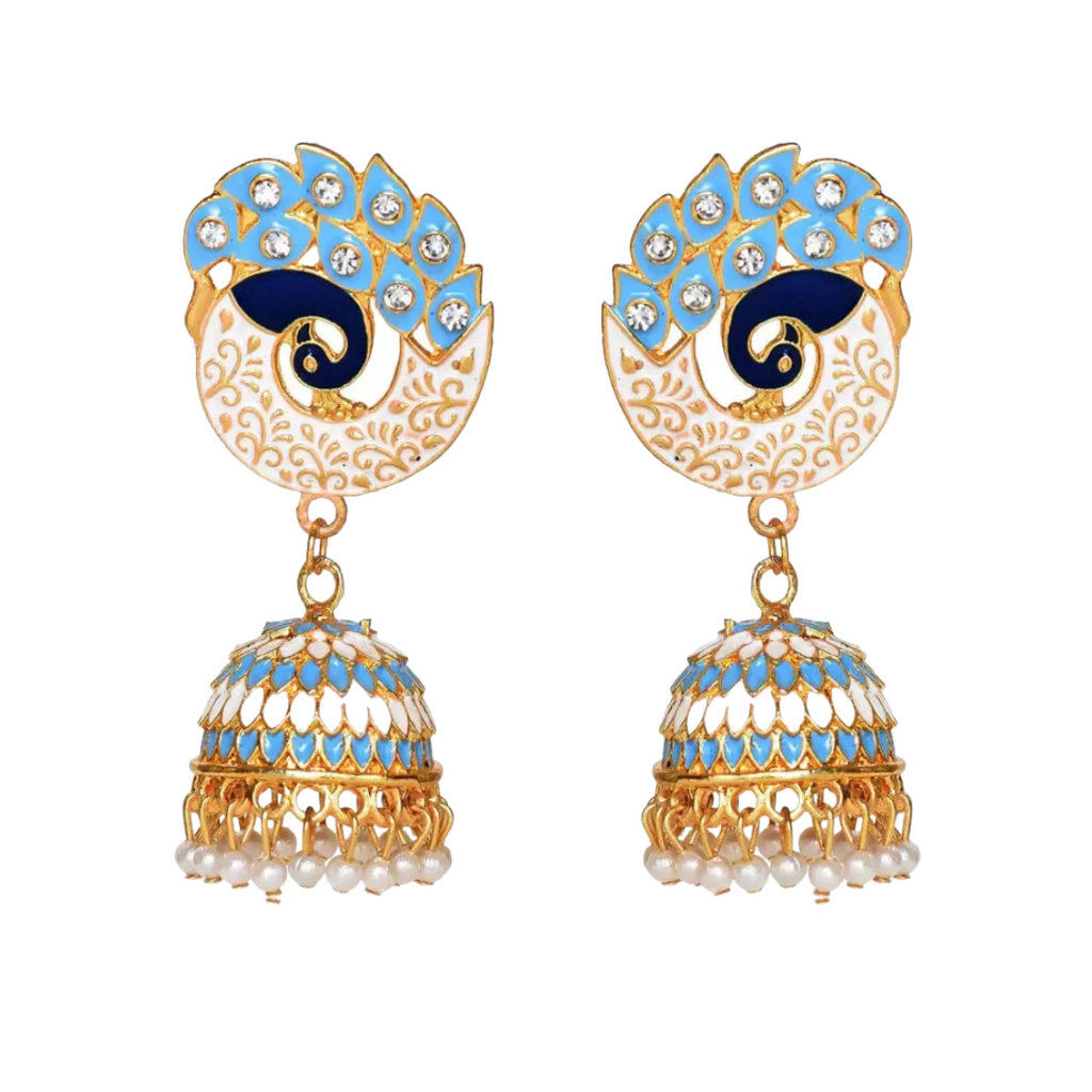Party & Wedding Collection Peacock Shape Jhumka Earrings for Women and Girls