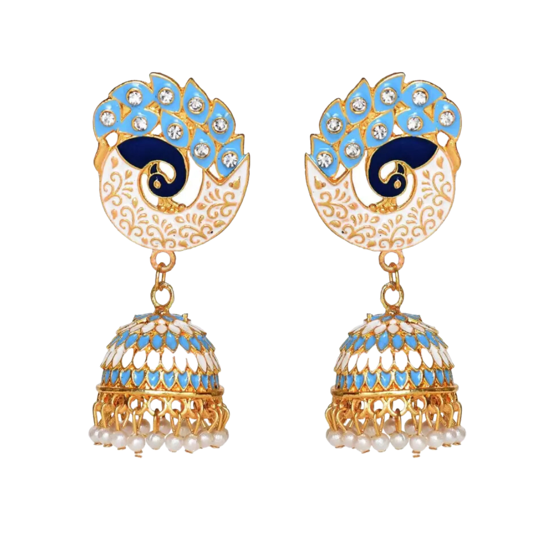 Party & Wedding Collection Peacock Shape Jhumka Earrings for Women and Girls