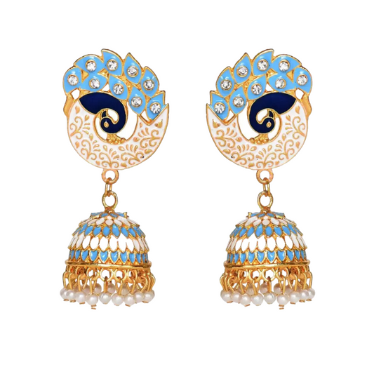 Party & Wedding Collection Peacock Shape Jhumka Earrings for Women and Girls