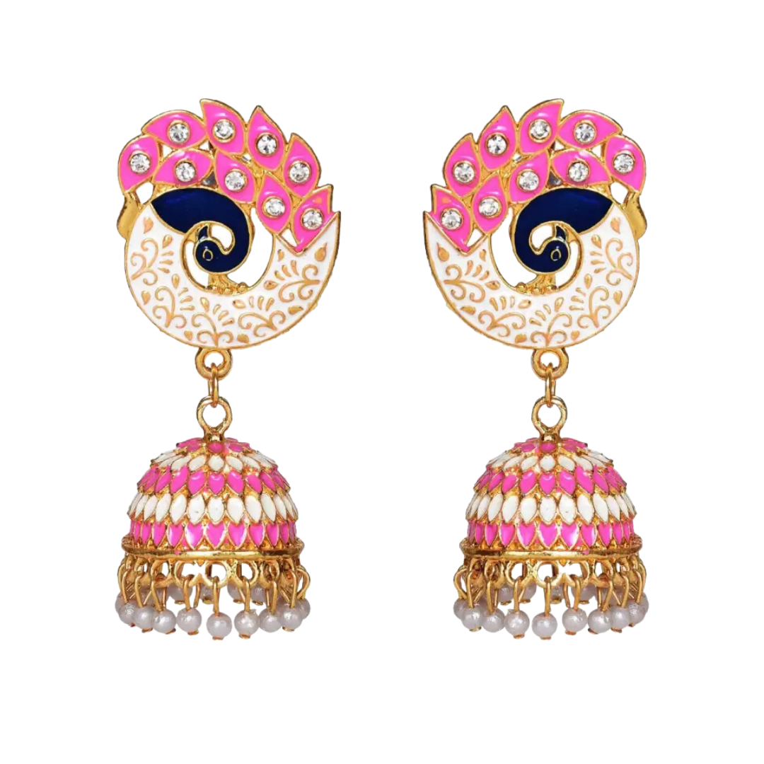 Party & Wedding Collection Peacock Shape Jhumka Earrings for Women and Girls