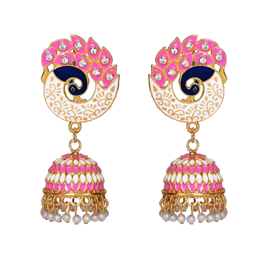 Party & Wedding Collection Peacock Shape Jhumka Earrings for Women and Girls