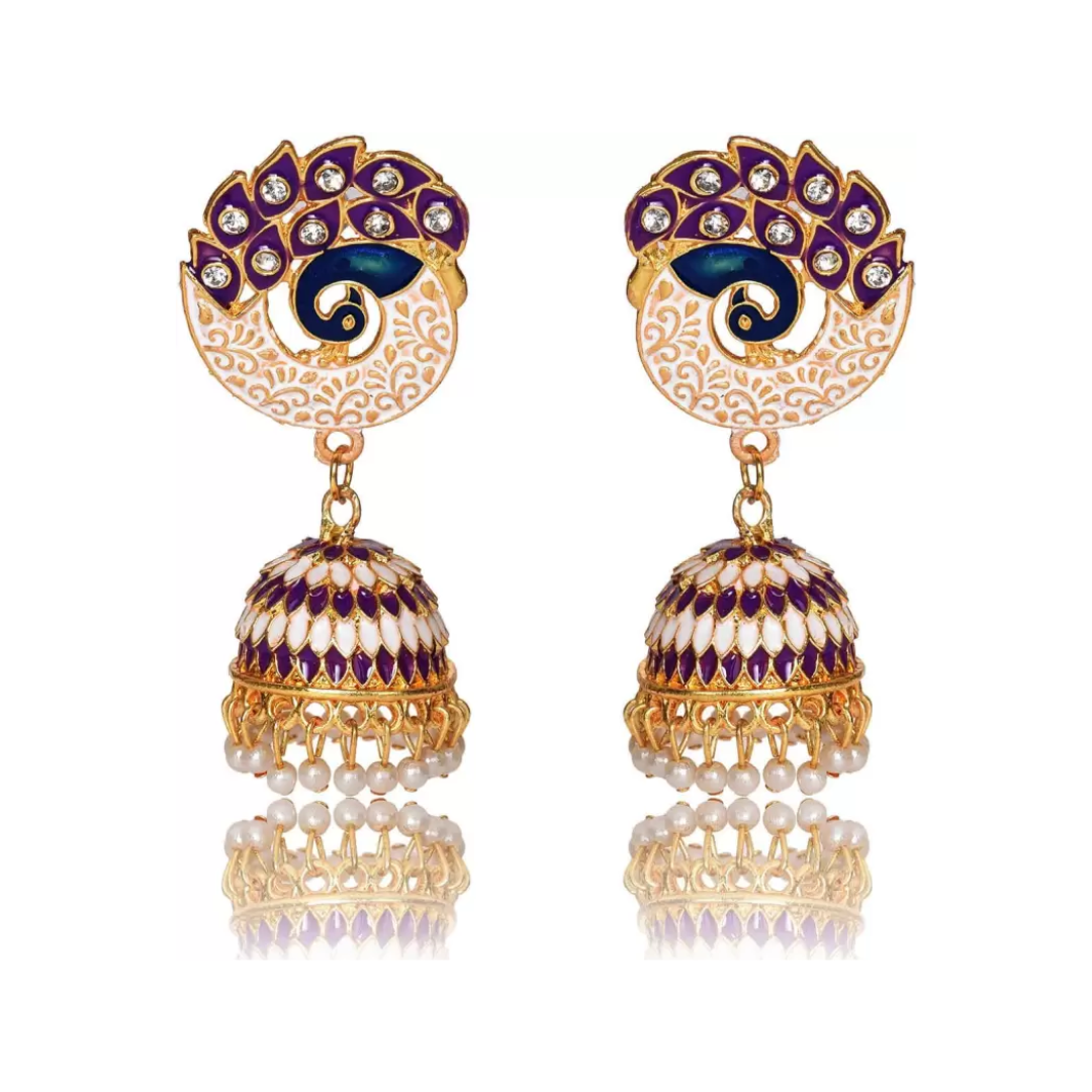 Nilu's Collection Party & Wedding Collection Peacock Shape Jhumka Earrings for Women and Girls