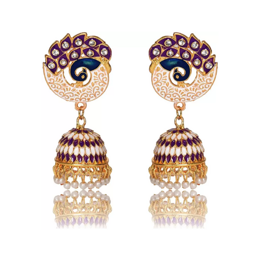 Nilu's Collection Party & Wedding Collection Peacock Shape Jhumka Earrings for Women and Girls