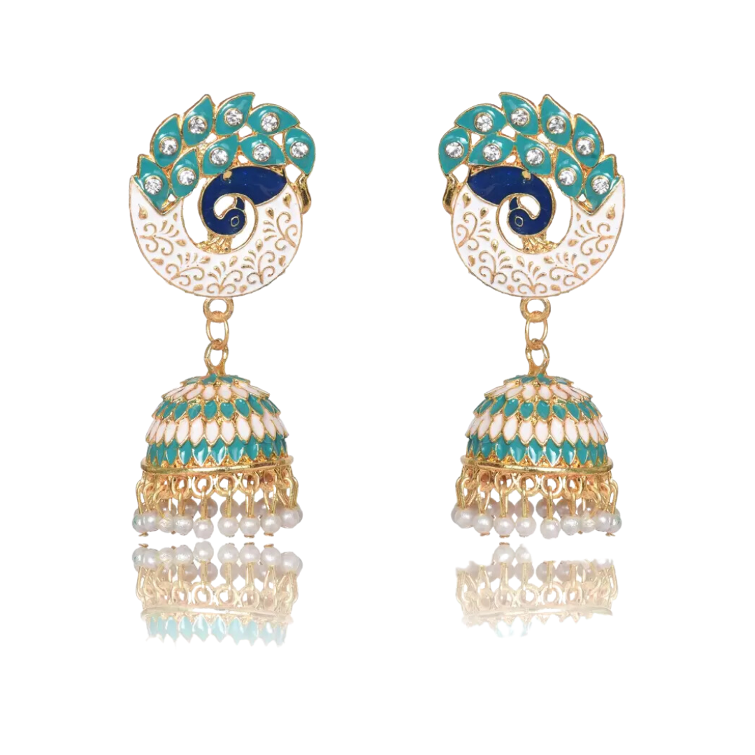 Party & Wedding Collection Peacock Shape Jhumka Earrings for Women and Girls