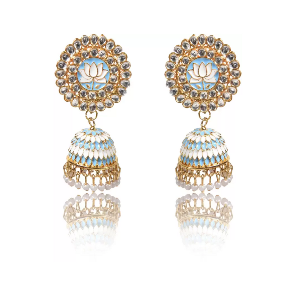 Lotus Shape Jhumka Earrings for Festive/ Party for Women and Girls