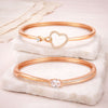 Bracelet Duo |Rose Gold Plated AD Stone Sparkling Kada Bracelet Value Set for Girls