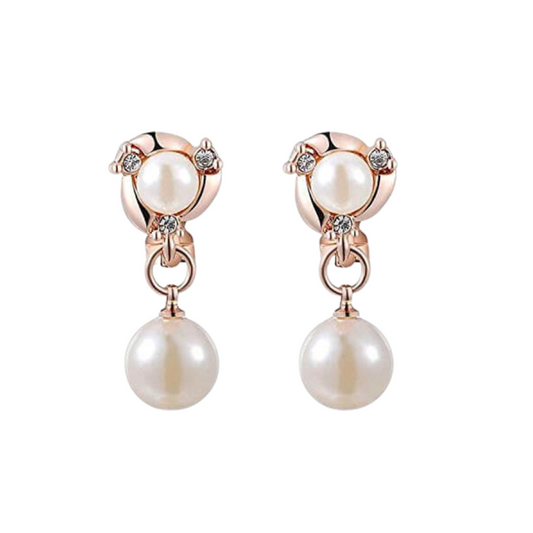 Luxury fashion wild high-quality imitation Rhinestones imitation pearl jewellery long earrings for women Pearl Alloy Drops & Danglers