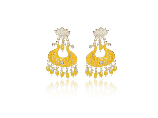 Handmade Ethnic Designer Yellow Floral Jhumka for Women & Girl Jhumki Earring