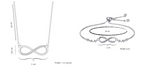 Nilu's Collection Silver Plated Infinity Pendant Necklace & Adjustable Bracelet Set with American Diamond for Women & Girls |Anti - Allergy | Anti -Tarnish | Office Wea