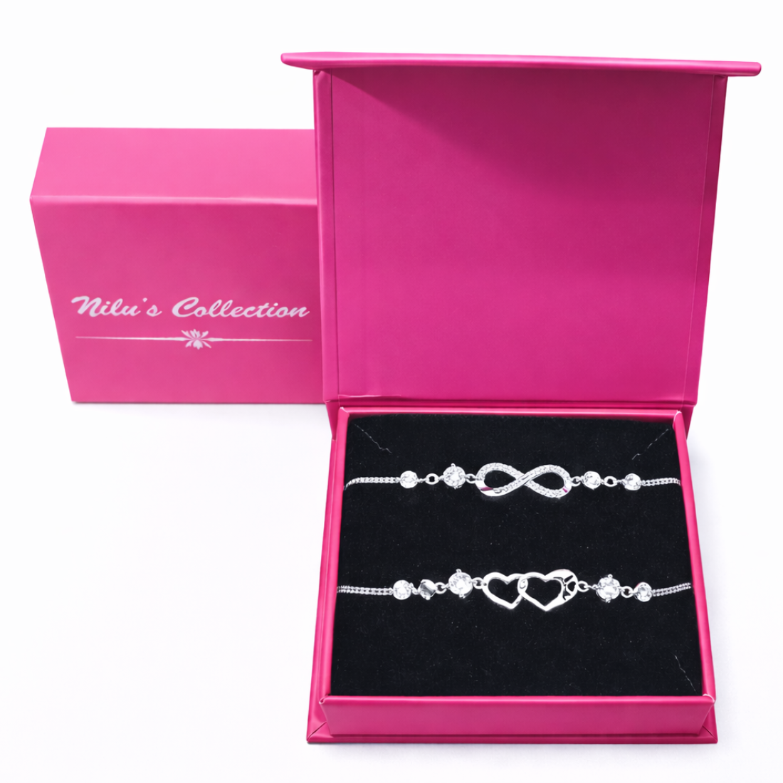Gift Silver Plated Infinity Bracelet With Heart Shape Bracelet For Women And Girls