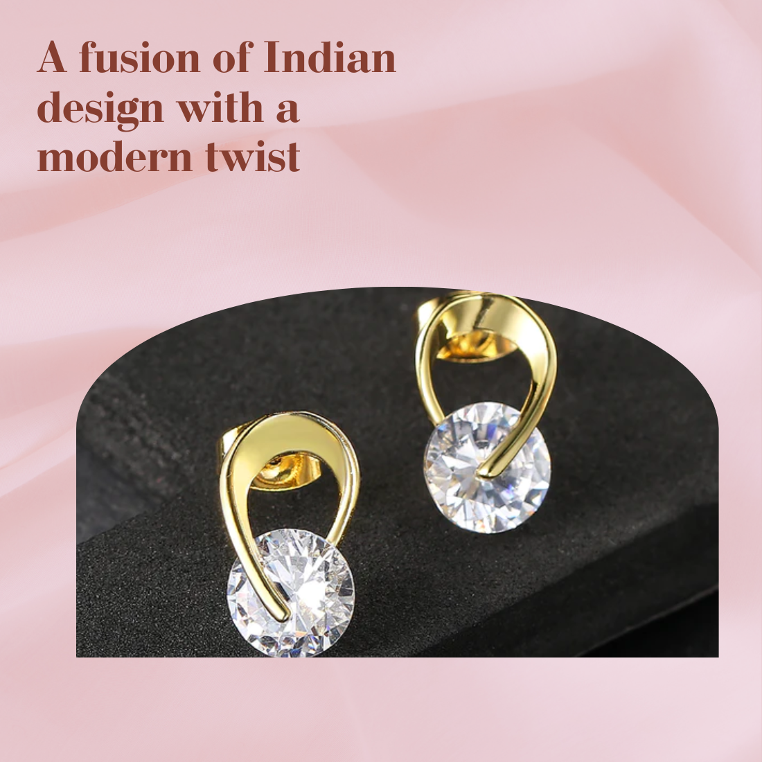 Trendy Gold Plated Zircon Stone Earring for Girls & Women