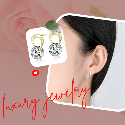 Trendy Gold Plated Zircon Stone Earring for Girls & Women