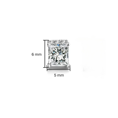 High Quality Square Shape Crystal Stud Earrings for Girls and Women Crystal Copper Stud Earring