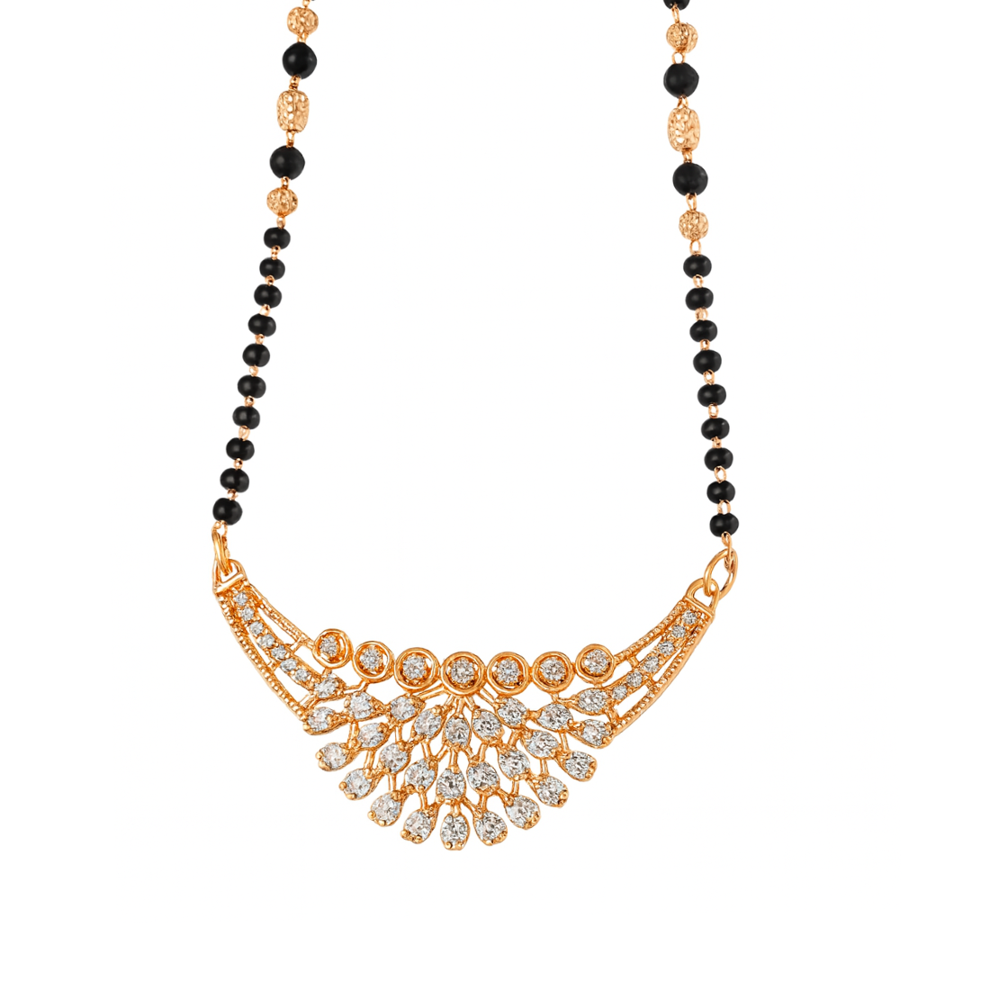 Nilu's Collection Rose Gold Plated Mangalsutra With American Diamond For Women |Traditional & Modern Look | Office Wear | Gift For Wife