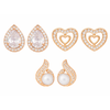 Rose Gold Plated Stud Earrings With AD Value Set For Women And Girls