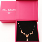 Gift Rose Gold Plated Mangalsutra With Adjustable Finger Ring for Women & Girls