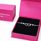 Gift Silver Plated Infinity Bracelet With Heart Shape Bracelet For Women And Girls