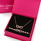 Gift Rose Gold Plated Necklace With Bracelet For Women And Girls