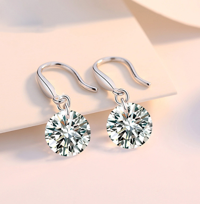 Silver Plated Austrian Crystal Drop Earrings for Women & Girls