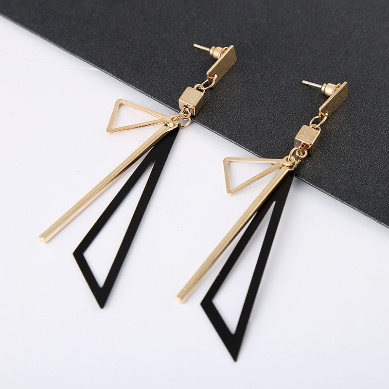 Geometric drop popular earrings