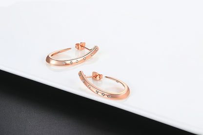 Stylish & Trendy 18K Rose Gold Plated Zircon Stone Earring for Girls and Women