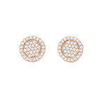 Nilu's Collection Rose Gold Plated American Diamond Stud Earrings for Women & Girls | Sparkle Studs | Office Wear | Anti- Tranish