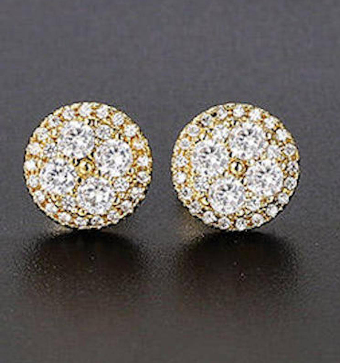 Premium Quality Gold Plated Round Micro Zircon Stone Stud Earring for Woman and Girls