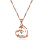 Affordable rose gold heart pendant necklace | Love Pendant for Women | Dainty rose gold heart necklace for gifts