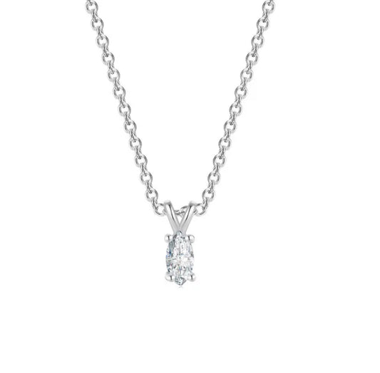 Solitaire Pendant with Silver Plated Chain for Women | Diamond like Brilliance Sparkling Zirconia for that Stunning Shine | Lovely Gift (Silver)