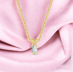 Solitaire Pendant with Gold Plated Chain for Women | Diamond like Brilliance Sparkling Zirconia for that Stunning Shine | Lovely Gift (Gold)