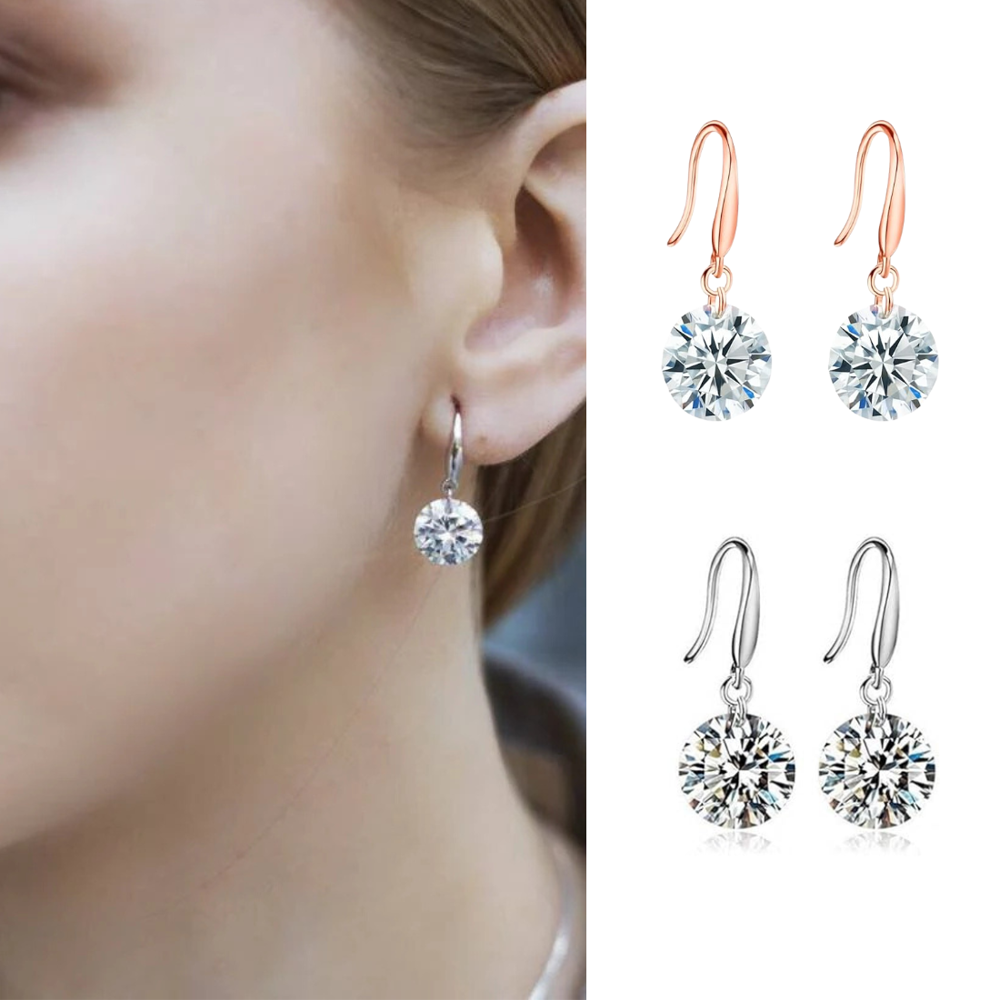 Daily Essentials Drop Earrings for Women and Girls| Value Set of CZ Drop Earrings