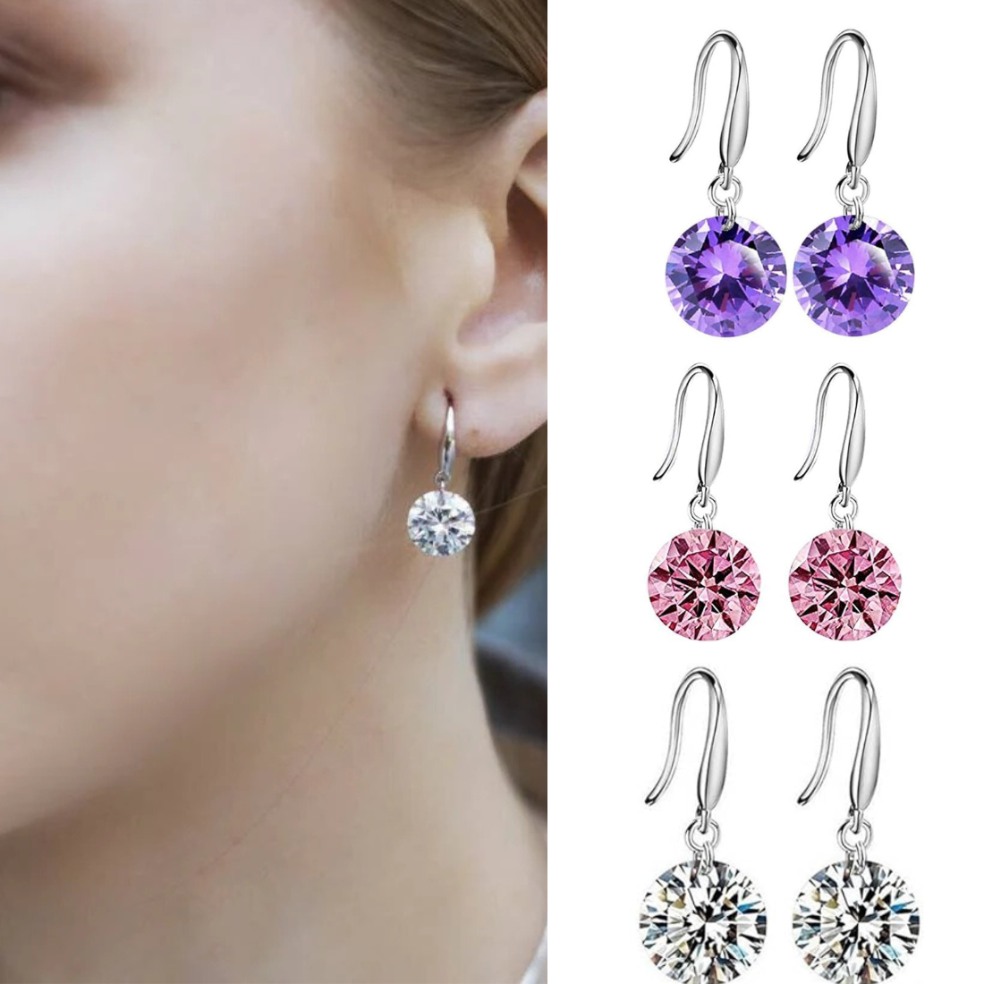 Daily Essentials Drop Earrings for Women and Girls| Value Set of CZ Drop Earrings