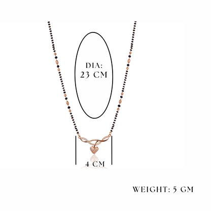 American Diamond Rose Gold Plated Designer Mangalsutra Pendant for Girls and Women (With Chain)