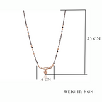 American Diamond Rose Gold Plated Designer Mangalsutra Pendant for Girls and Women (With Chain)