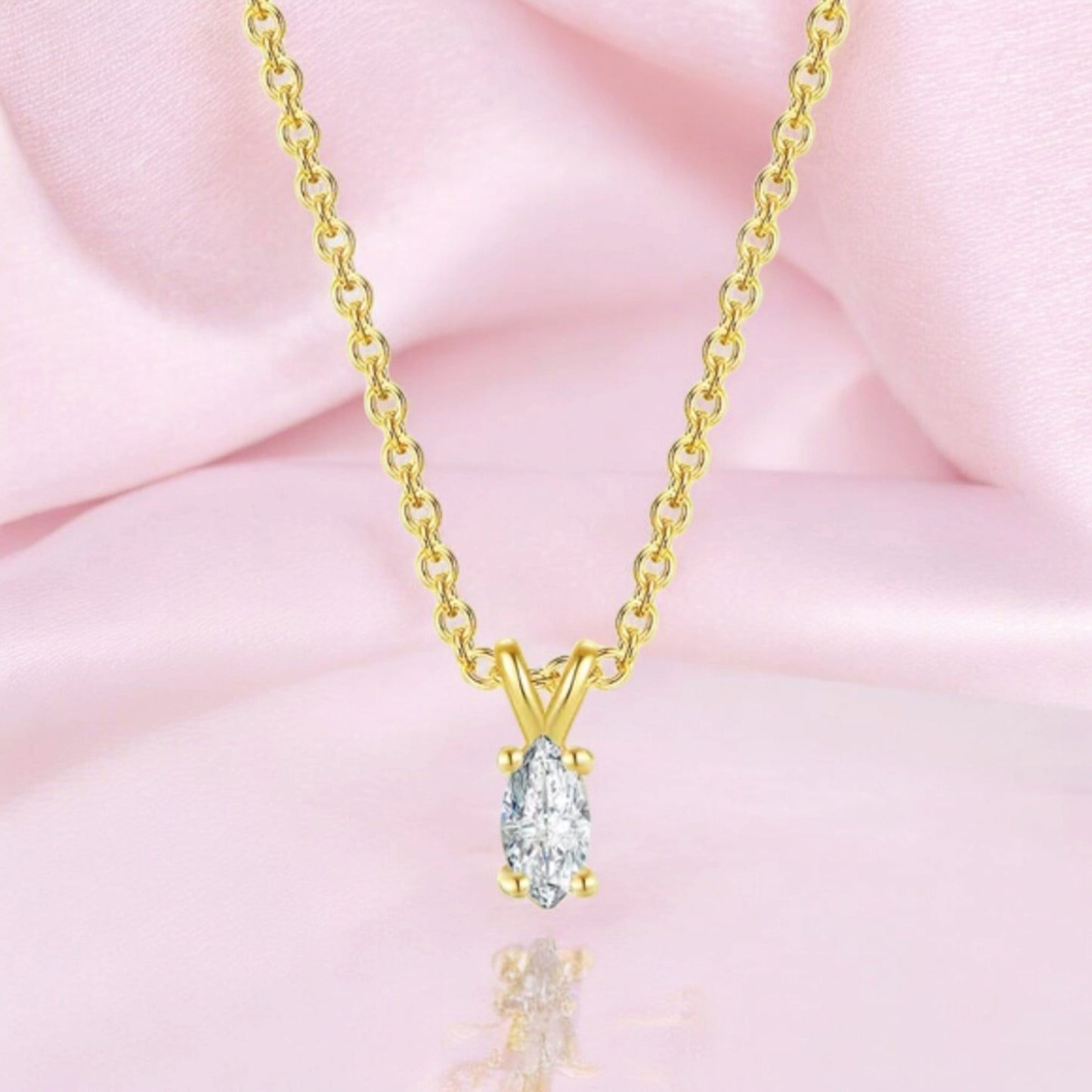 Solitaire Pendant with Gold Plated Chain for Women | Diamond like Brilliance Sparkling Zirconia for that Stunning Shine | Lovely Gift (Gold)