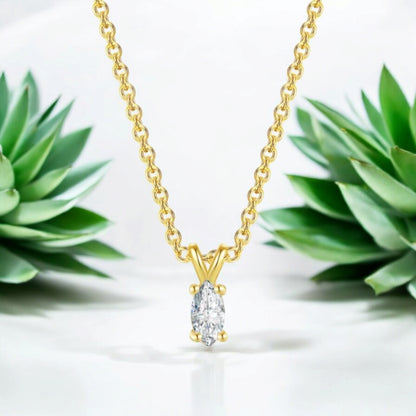 Solitaire Pendant with Gold Plated Chain for Women | Diamond like Brilliance Sparkling Zirconia for that Stunning Shine | Lovely Gift (Gold)