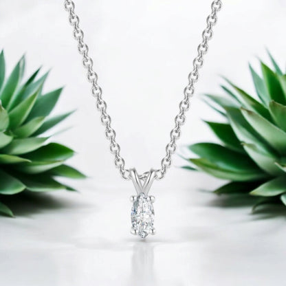 Solitaire Pendant with Silver Plated Chain for Women | Diamond like Brilliance Sparkling Zirconia for that Stunning Shine | Lovely Gift (Silver)