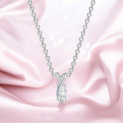 Solitaire Pendant with Silver Plated Chain for Women | Diamond like Brilliance Sparkling Zirconia for that Stunning Shine | Lovely Gift (Silver)